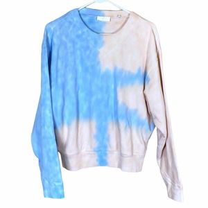 7 for all mankind RIB INSERT NECK SWEATSHIRT IN TIE DYE sz Small